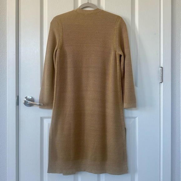 Talbots Tan Open Cardigan with Metallic Thread Size Small - Picture 5 of 9